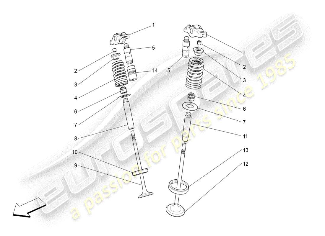maserati ghibli (2019) valvulas diagrama de piezas