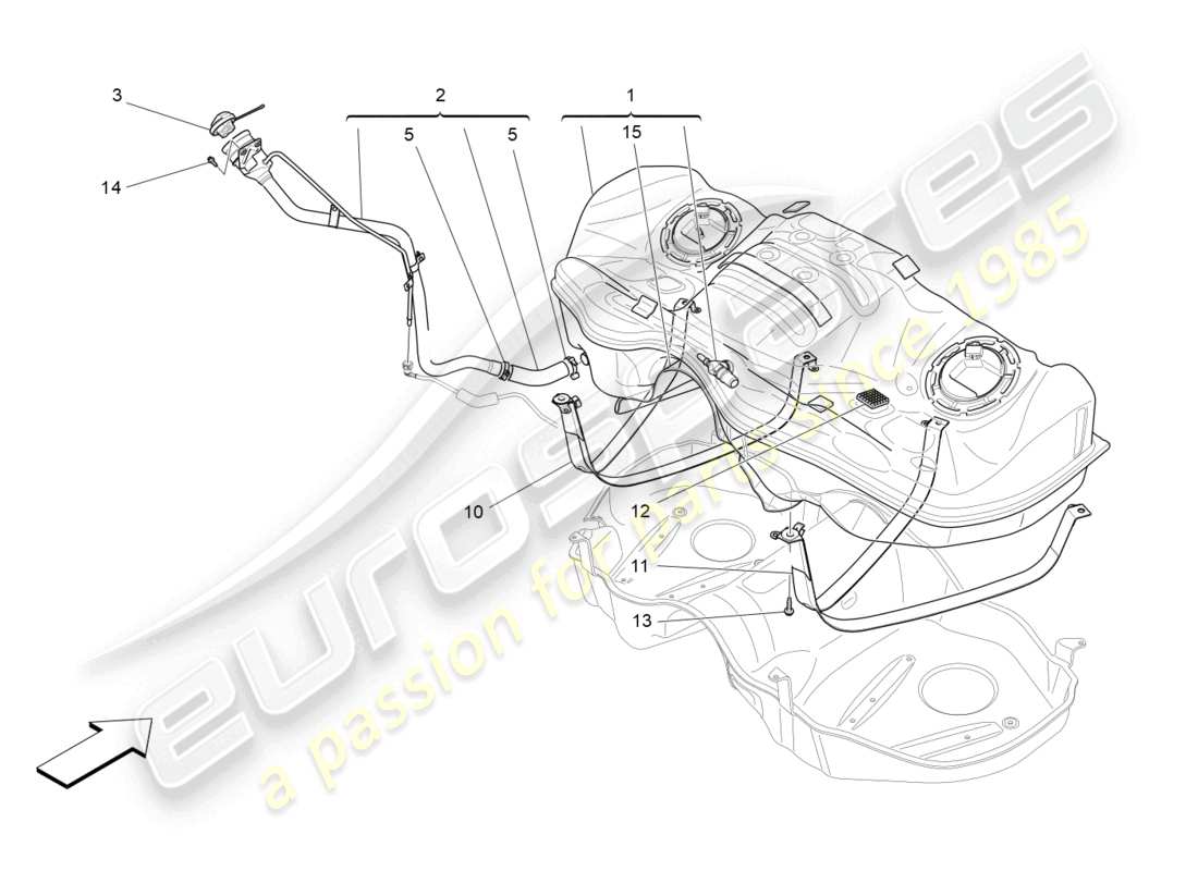 maserati levante modena s (2022) depósito de combustible diagrama de piezas