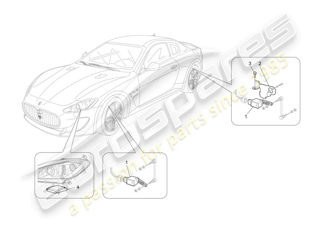 maserati granturismo mc stradale (2012) diagrama de piezas de control del sistema de iluminación