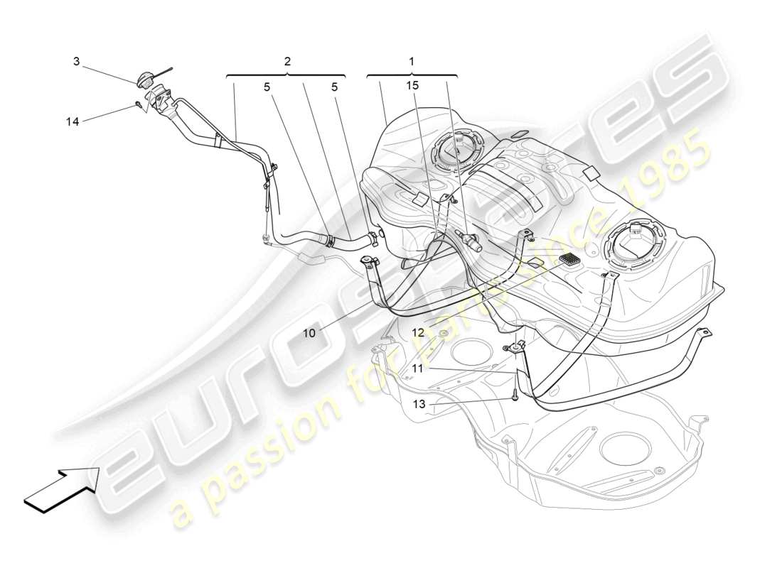 maserati levante (2020) depósito de combustible diagrama de piezas