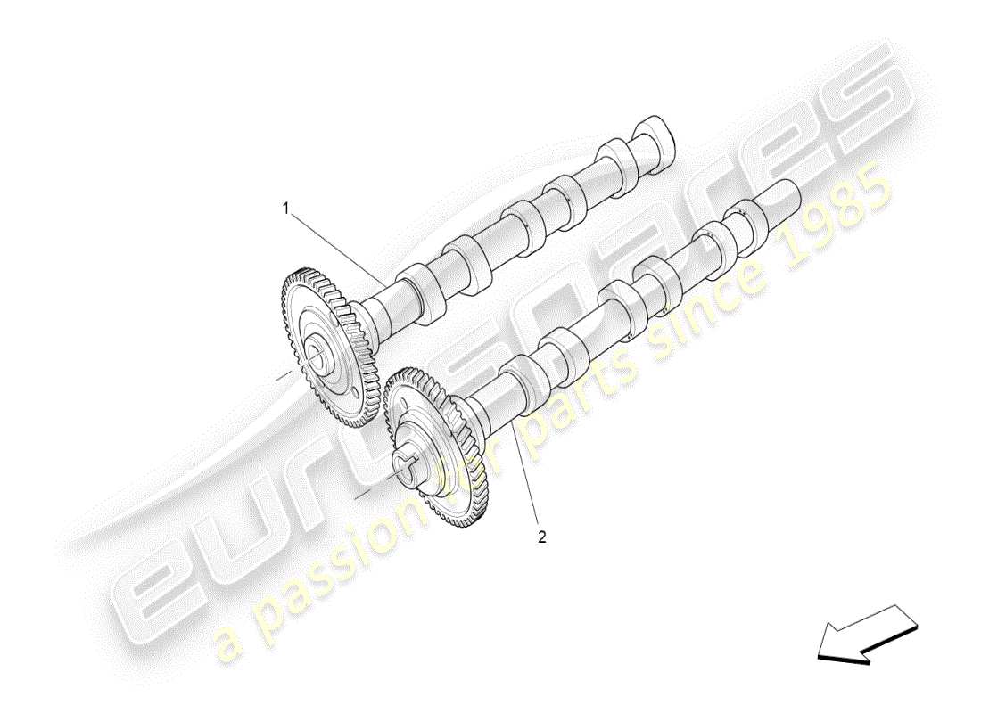 maserati ghibli (2021) diagrama de piezas de los árboles de levas de la culata izquierda