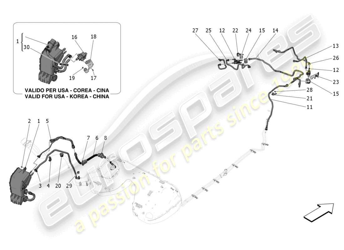 maserati grecale trofeo (2023) fuel vapour recirculation system diagrama de piezas