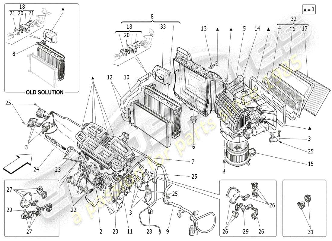 maserati ghibli (2021) unidad de a/c: dispositivos del tablero diagrama de piezas