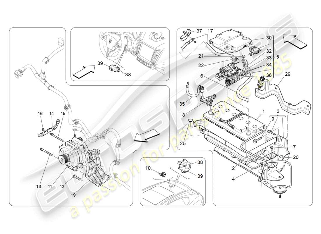 maserati levante (2020) energy generation and accumulation diagrama de piezas