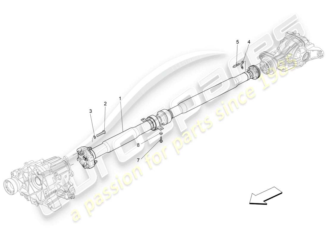 maserati levante trofeo (2020) diagrama de piezas del eje de transmisión