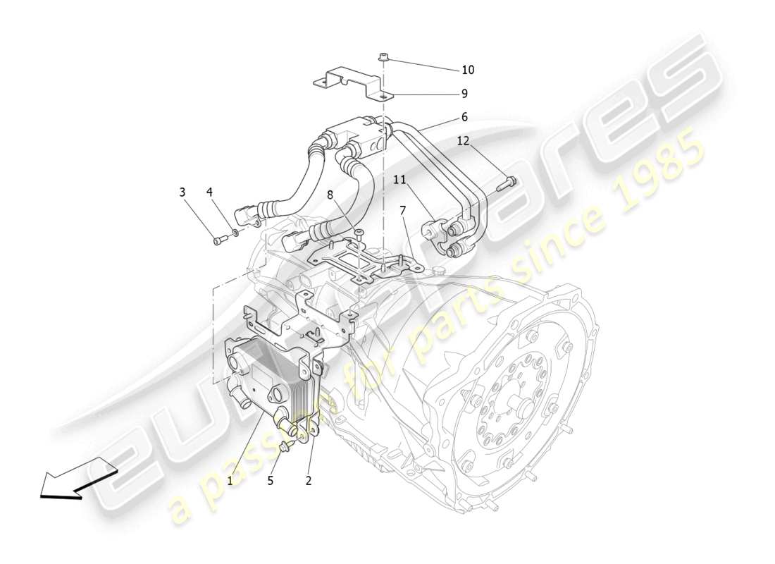 maserati ghibli fragment (2022) diagrama de piezas de lubricación y refrigeración del aceite de la caja de cambios