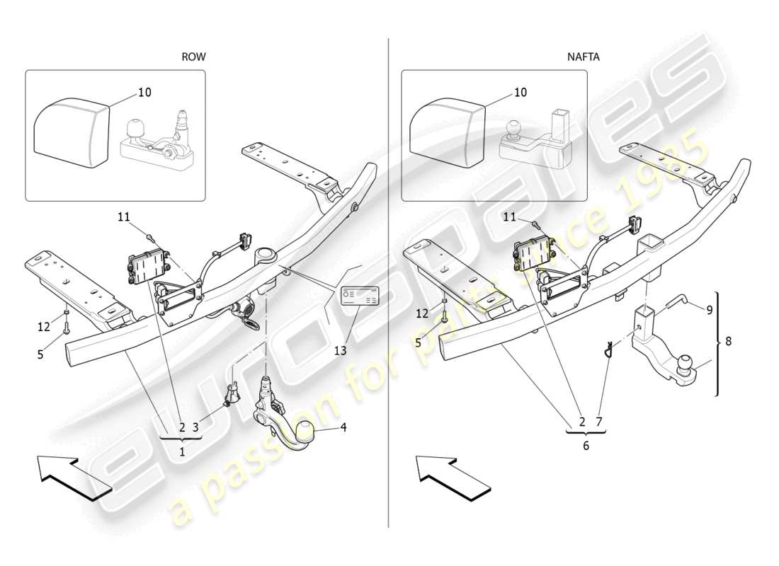 maserati levante modena s (2022) estándar proporcionado diagrama de piezas