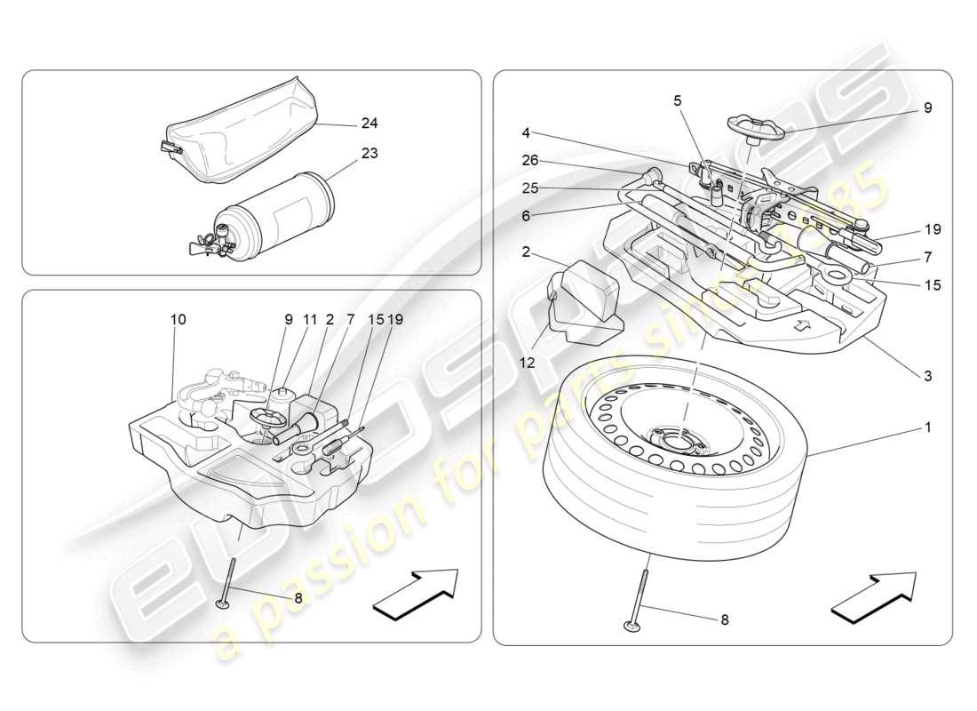 maserati levante tributo (2021) diagrama de piezas estándar proporcionado