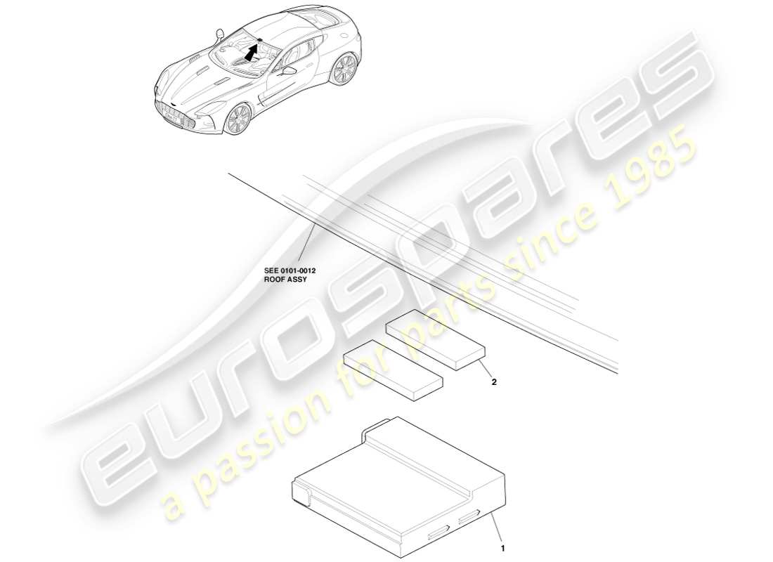 aston martin one-77 (2011) sensor de movimiento masivo diagrama de piezas