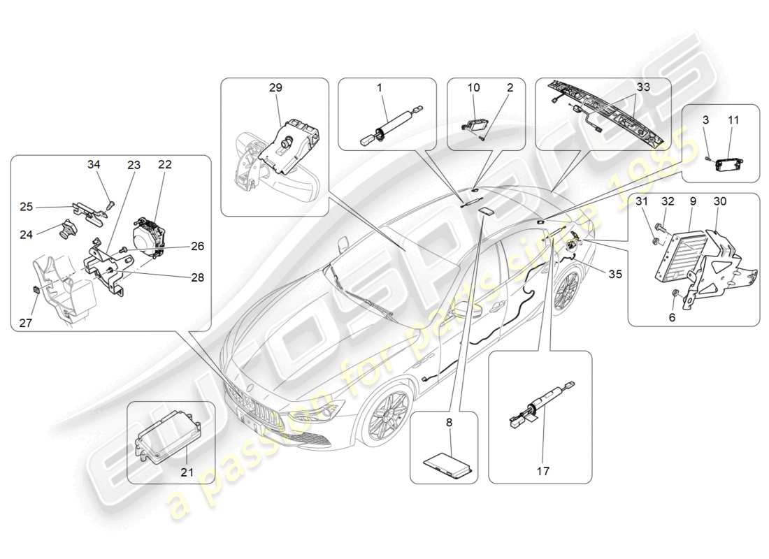 maserati ghibli (2018) diagrama de partes del sistema it