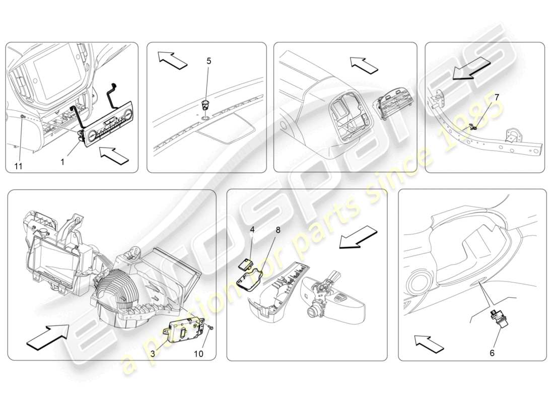 maserati ghibli (2014) a/c unit: electronic control diagrama de piezas