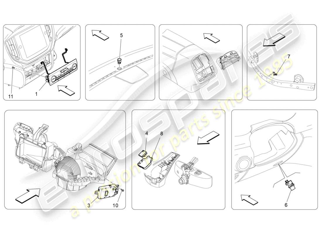 maserati ghibli (2014) unidad de a/c: control electrónico diagrama de piezas