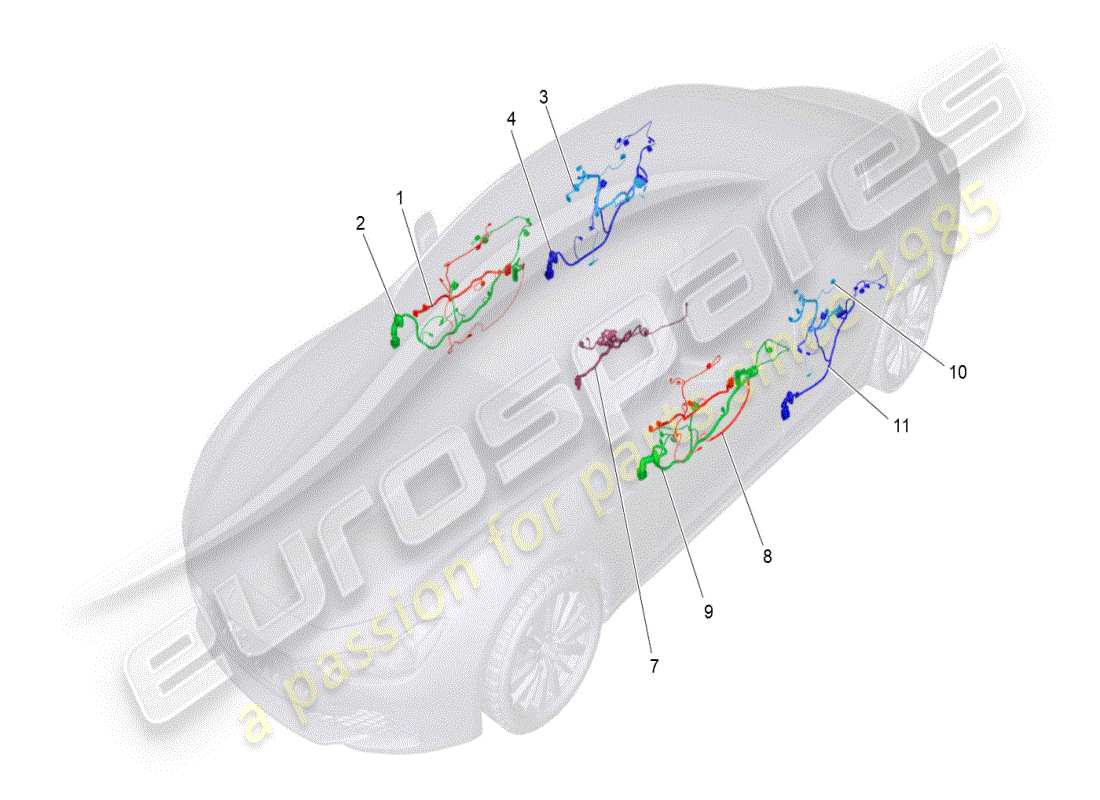 maserati ghibli (2019) cableado principal diagrama de piezas