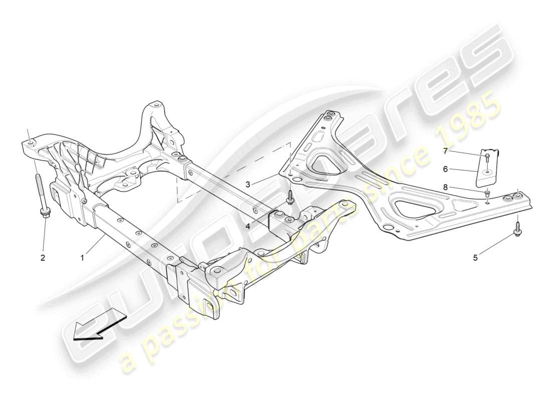 maserati ghibli (2018) diagrama de piezas del chasis delantero