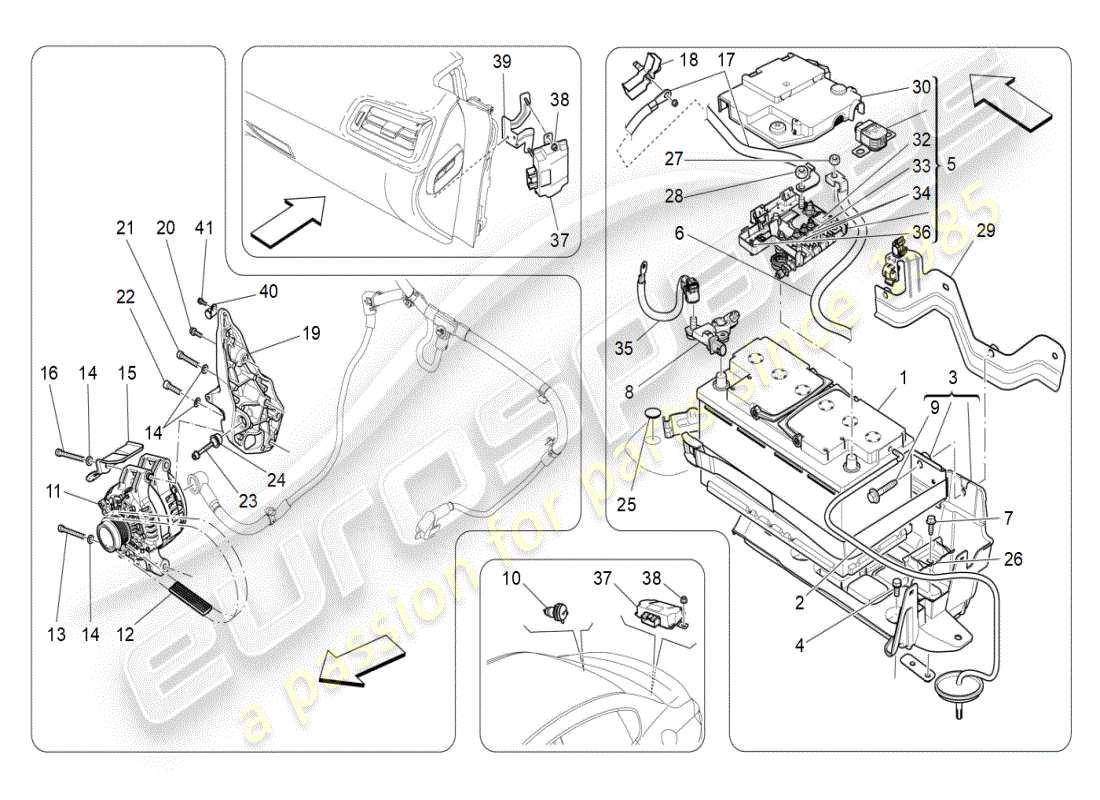 maserati ghibli (2019) energy generation and accumulation diagrama de piezas