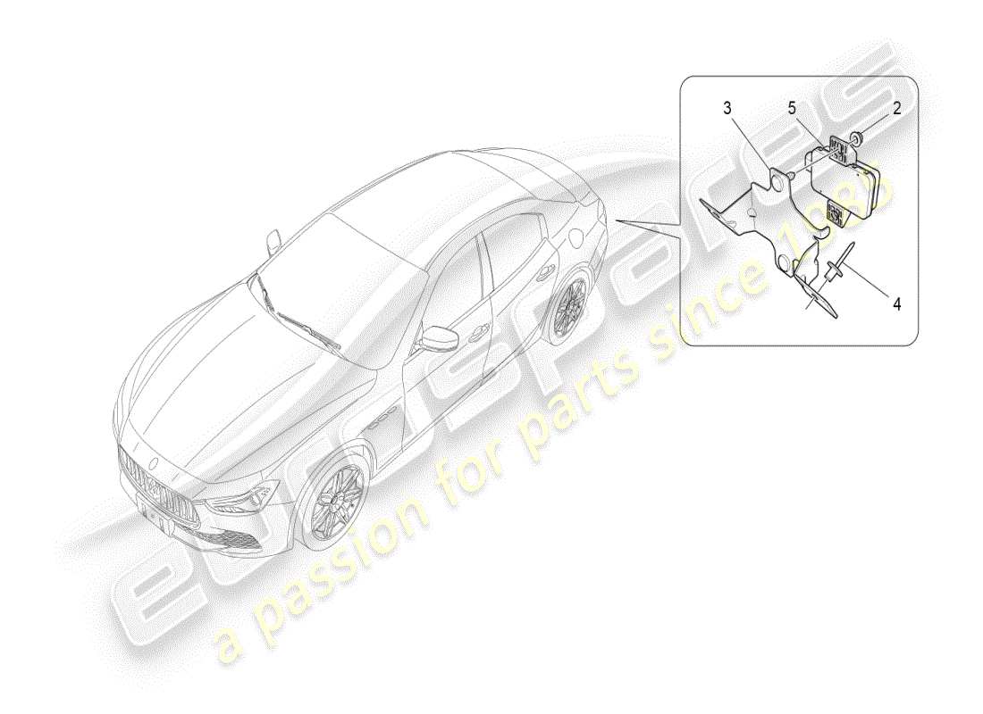 maserati ghibli (2019) sistema de control de presión de neumáticos diagrama de piezas