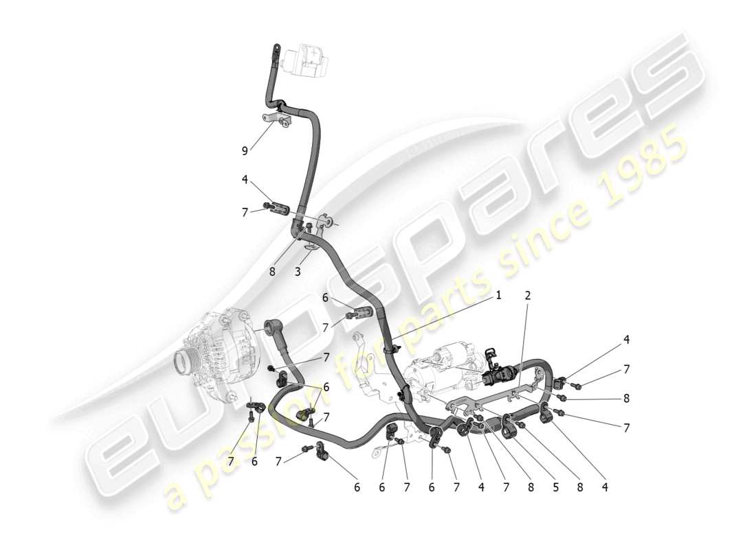 maserati mc20 (2022) diagrama de piezas de cableado principal