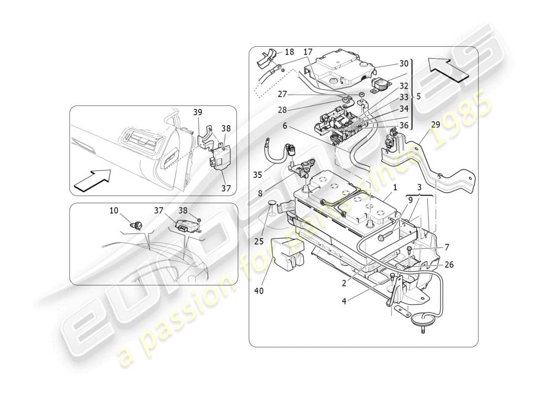 maserati ghibli fragment (2022) diagrama de partes de generación y acumulación de energía