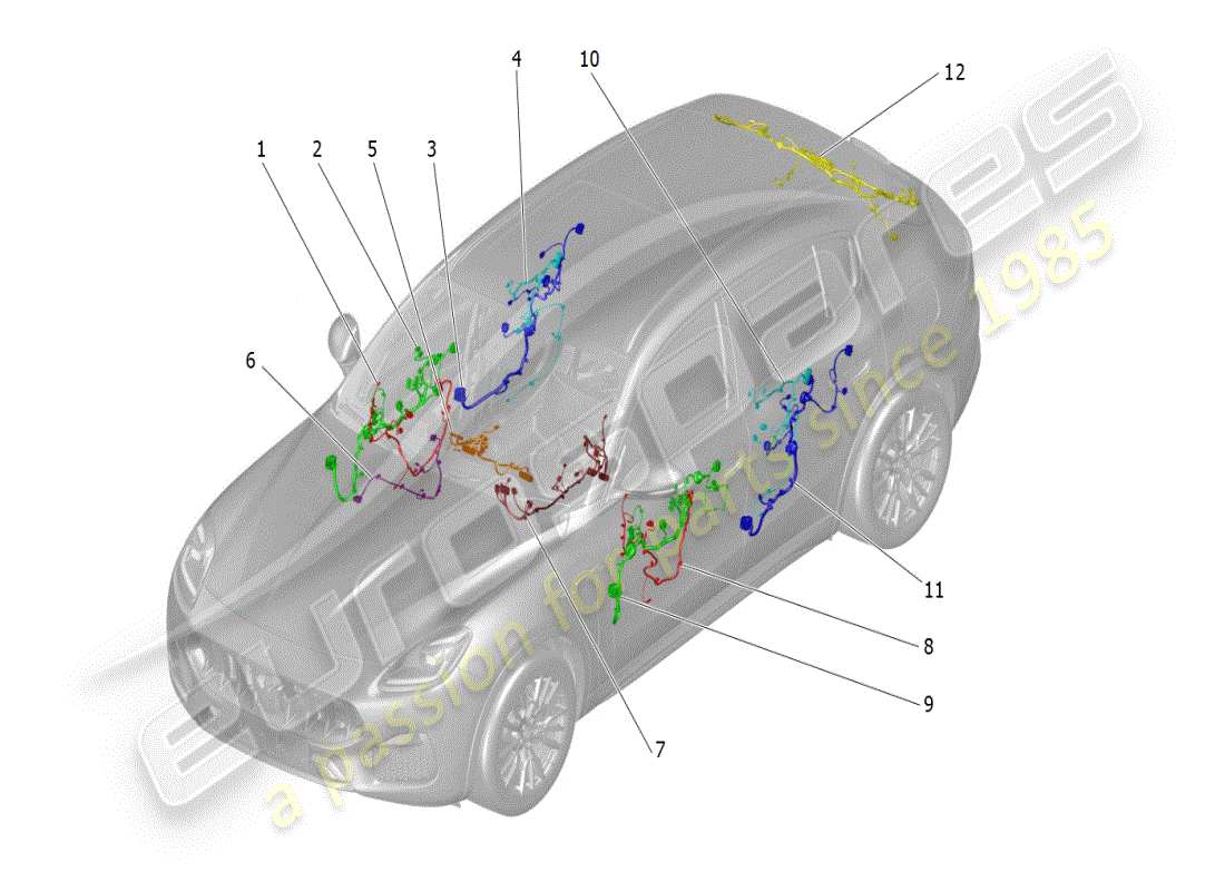 maserati grecale modena (2023) diagrama de piezas de cableado principal