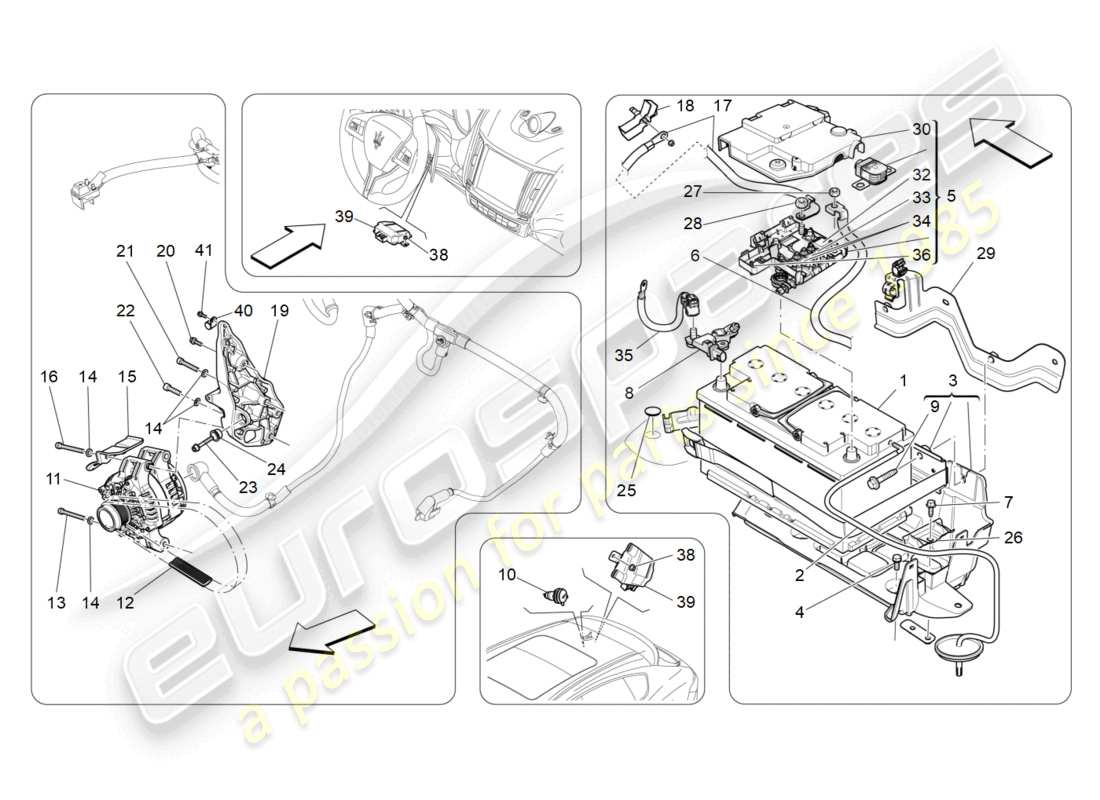 maserati levante modena s (2022) energy generation and accumulation diagrama de piezas
