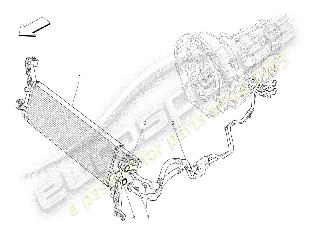maserati ghibli (2021) diagrama de piezas de lubricación y refrigeración del aceite de la caja de cambios