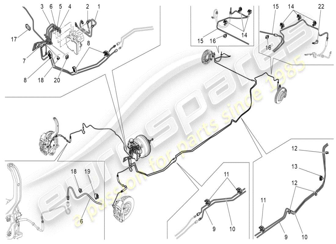 maserati ghibli (2021) diagrama de partes de líneas