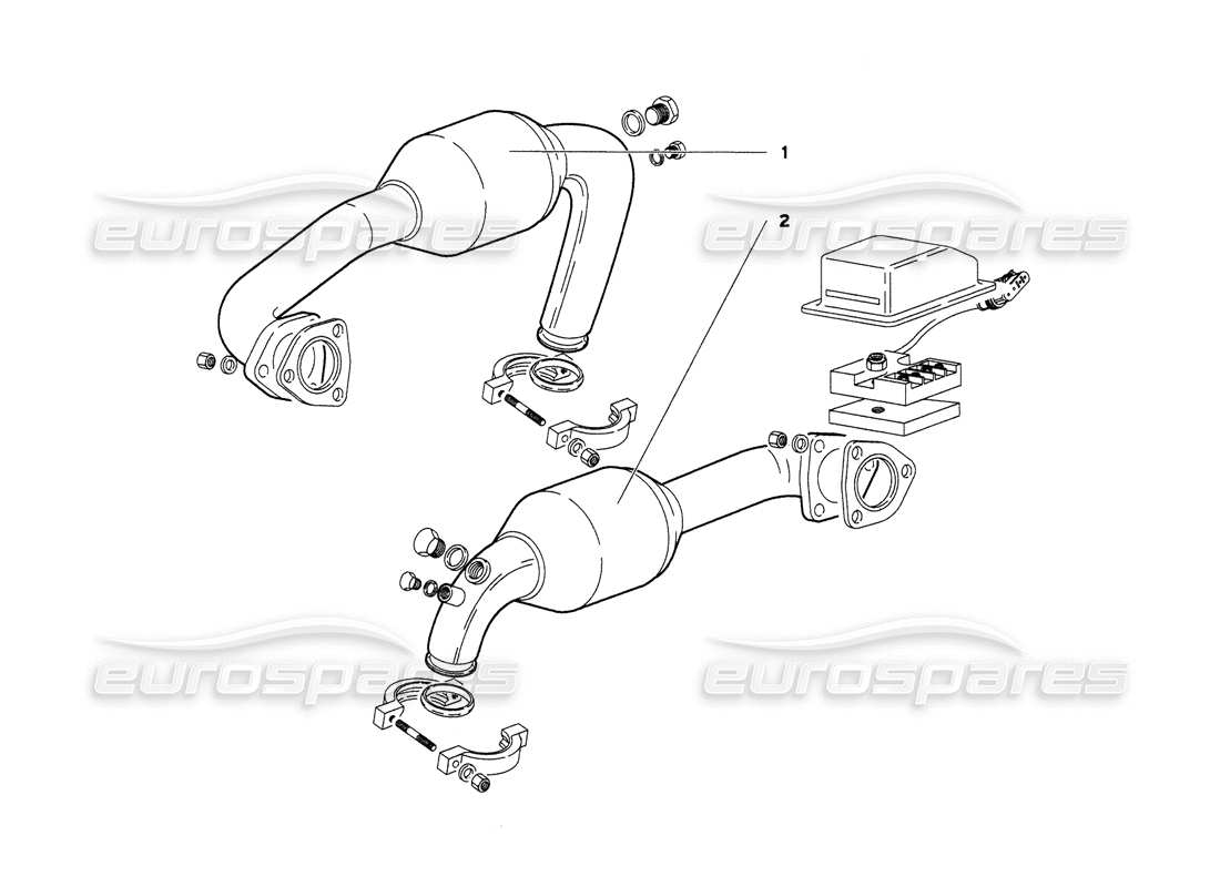 lamborghini diablo 6.0 (2001) diagrama de piezas del sistema de escape (mi 2001)