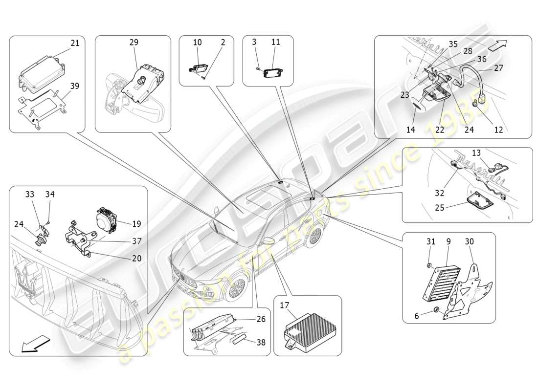 maserati levante gt (2022) sistema de ti diagrama de piezas