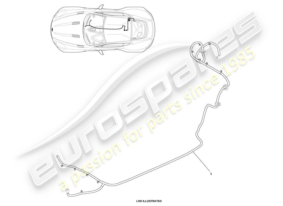 aston martin one-77 (2011) cables de batería, diagrama de parte trasera