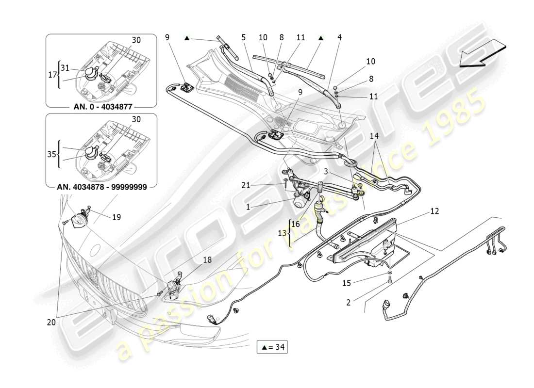 maserati quattroporte (2018) diagrama de piezas de dispositivos externos del vehículo