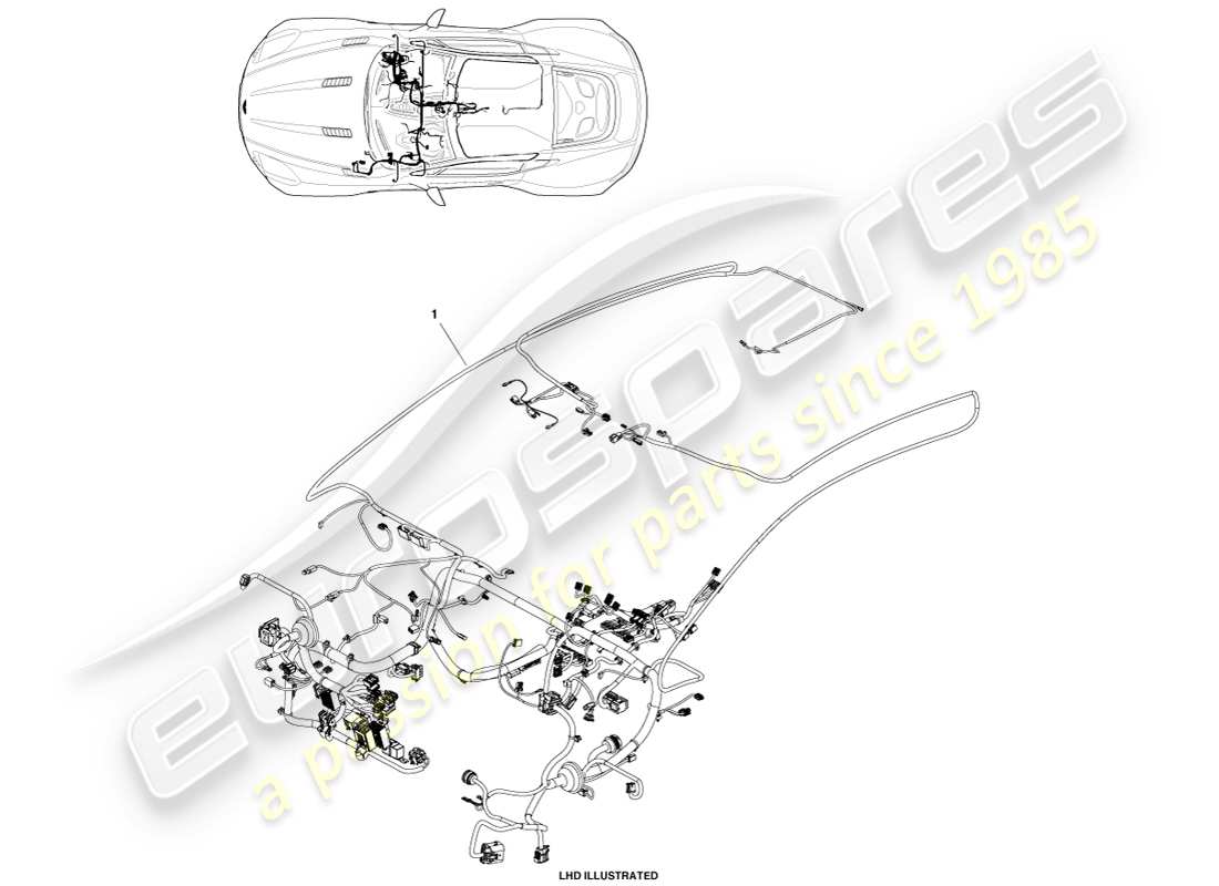 aston martin one-77 (2011) arnés ip diagrama de piezas
