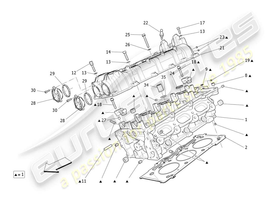 maserati levante (2020) culata derecha diagrama de piezas