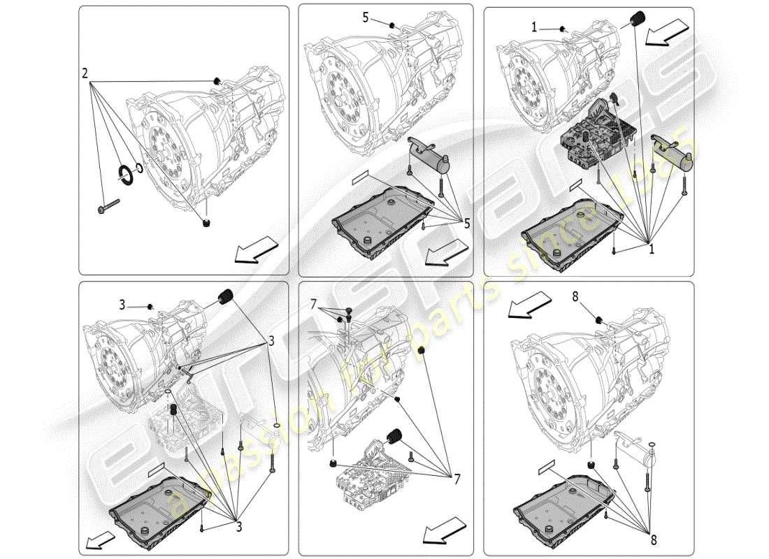 maserati grecale modena (2023) carcasas de caja de cambios diagrama de piezas