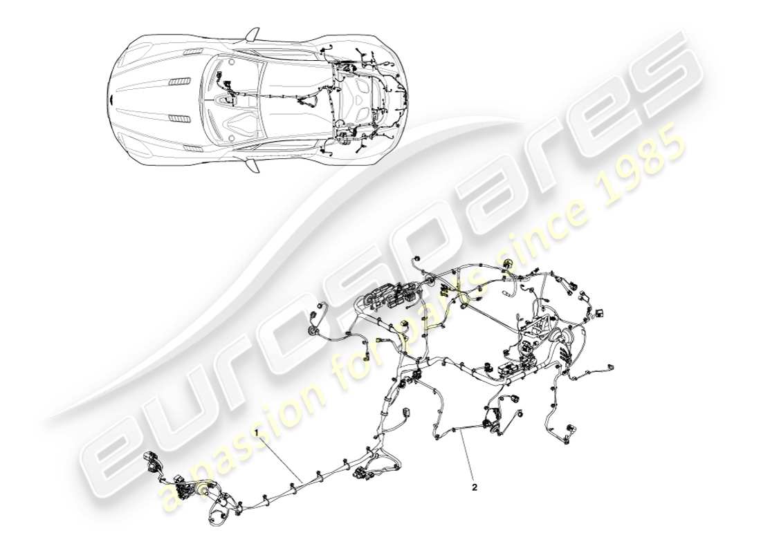 aston martin one-77 (2011) arnés del extremo trasero diagrama de piezas
