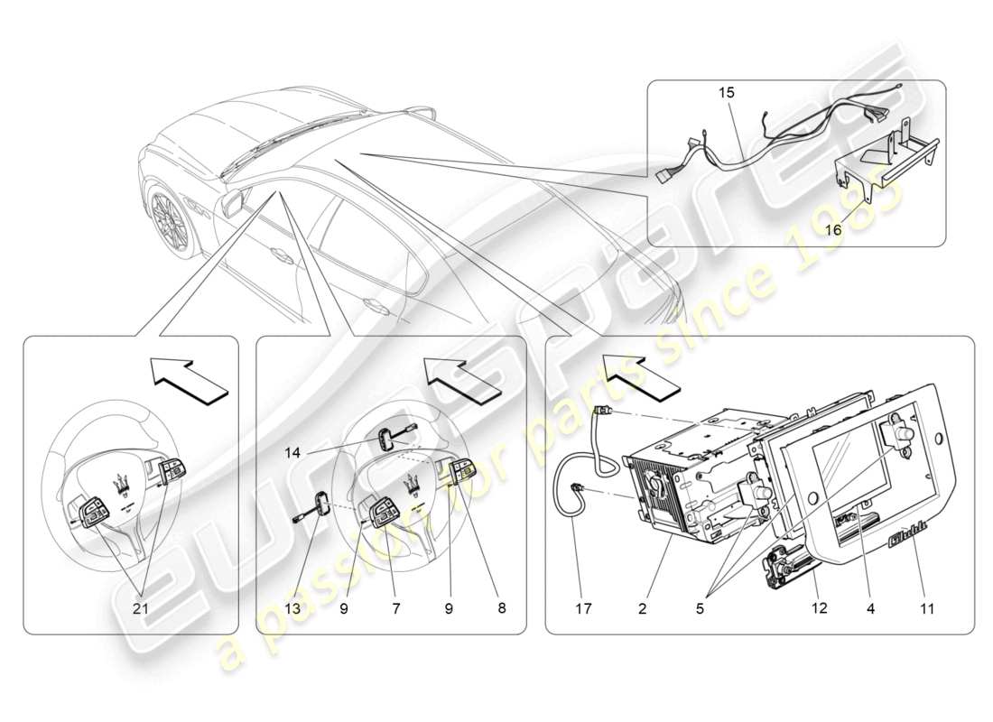 un diagrama de piezas del catálogo de piezas maserati ghibli (2016)