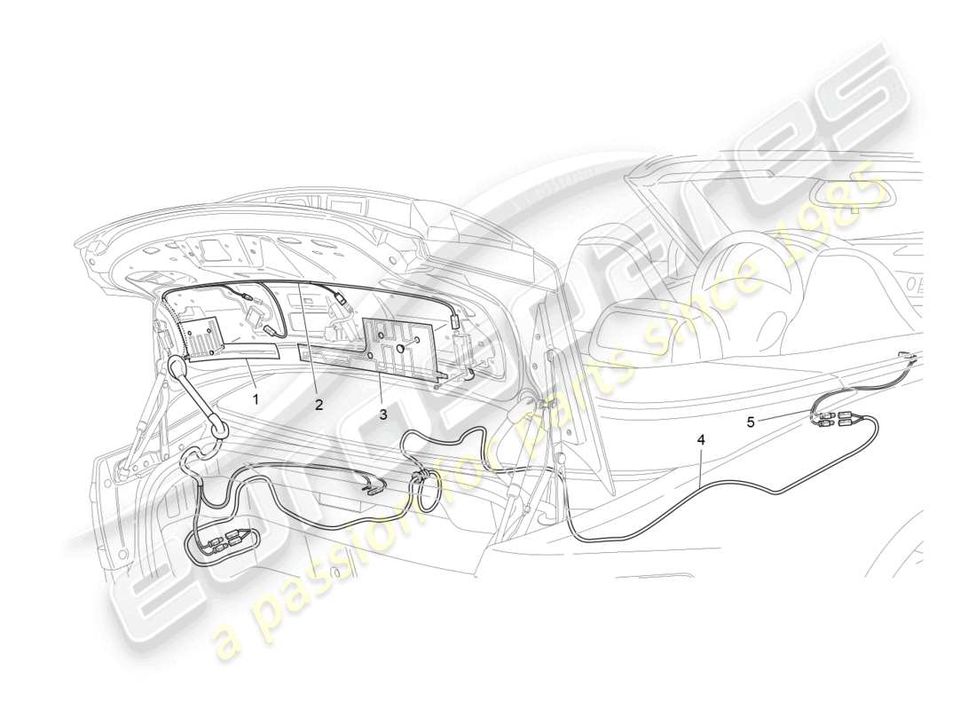 un diagrama de piezas del catálogo de piezas de Maserati GranCabrio MC (2013)