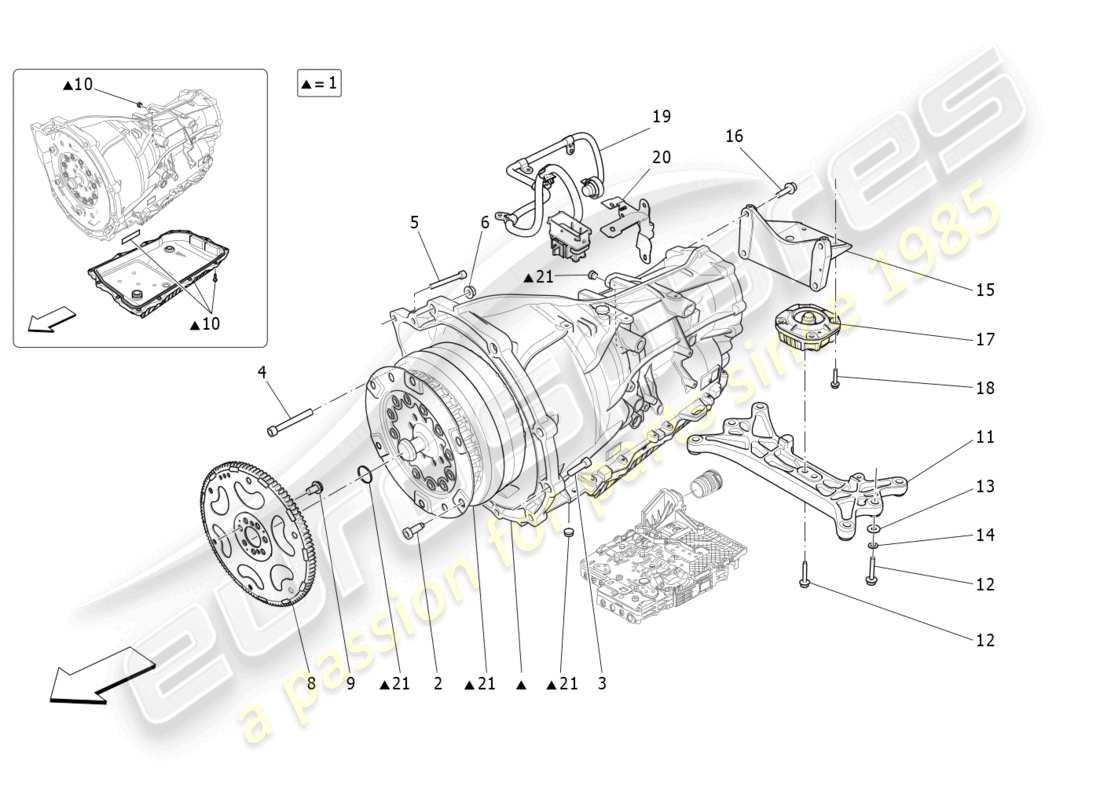 maserati ghibli fragment (2022) carcasas de caja de cambios diagrama de piezas