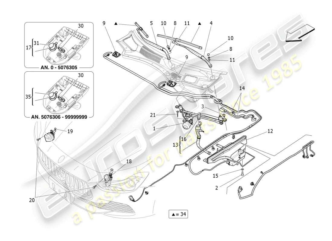maserati ghibli fragment (2022) diagrama de piezas de dispositivos externos del vehículo