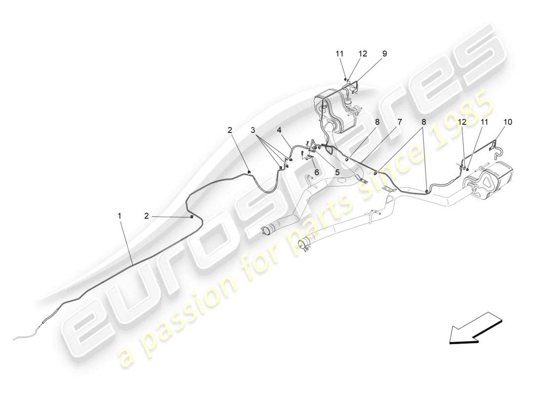 maserati levante modena s (2022) sistema de aire adicional diagrama de piezas