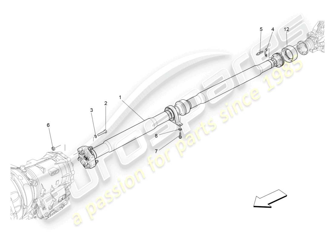 maserati ghibli fragment (2022) eje de transmisión diagrama de piezas