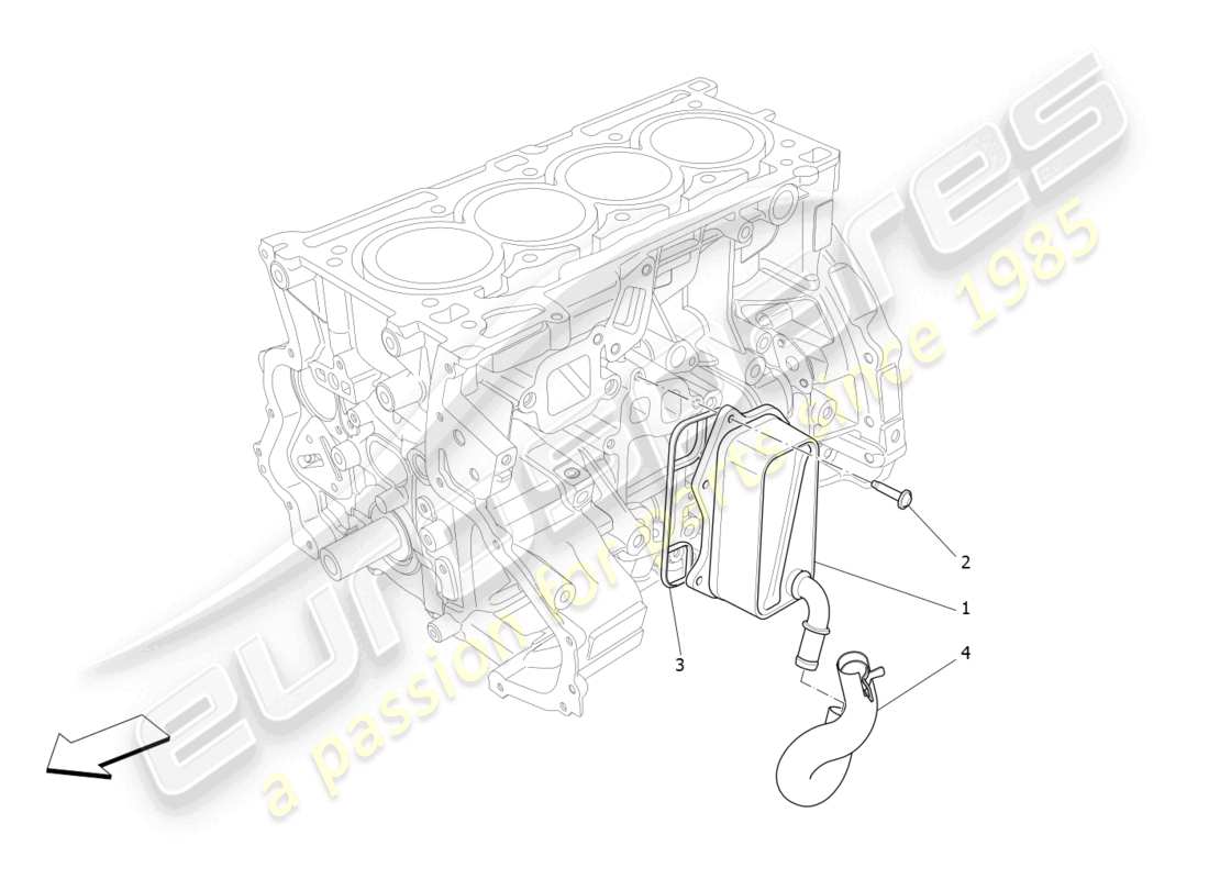 maserati levante gt (2022) diagrama de piezas del intercambiador de calor