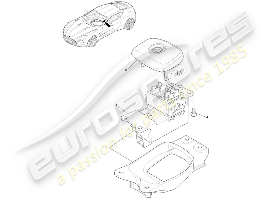 aston martin one-77 (2011) diagrama de piezas del interruptor del freno de estacionamiento