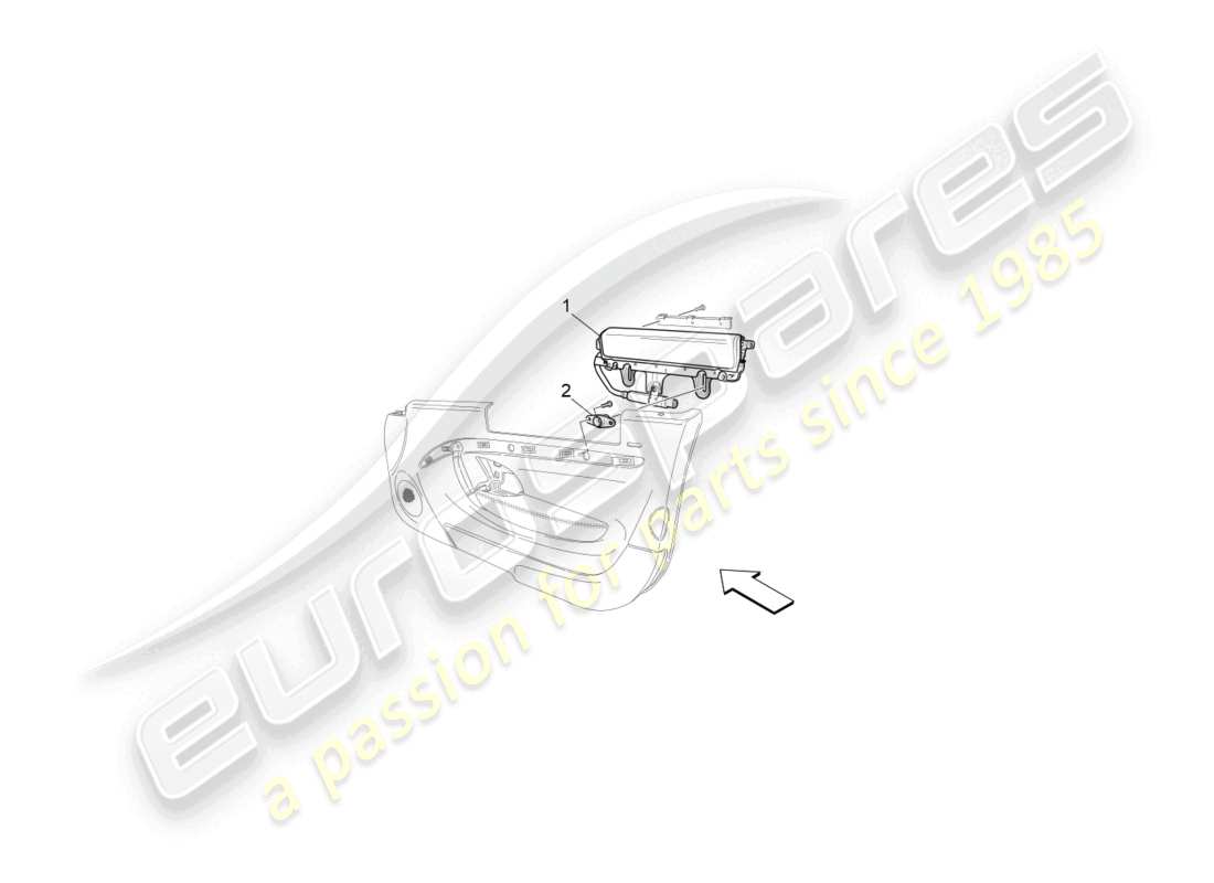 maserati granturismo mc stradale (2012) diagrama de piezas del sistema de bolsas laterales delanteras