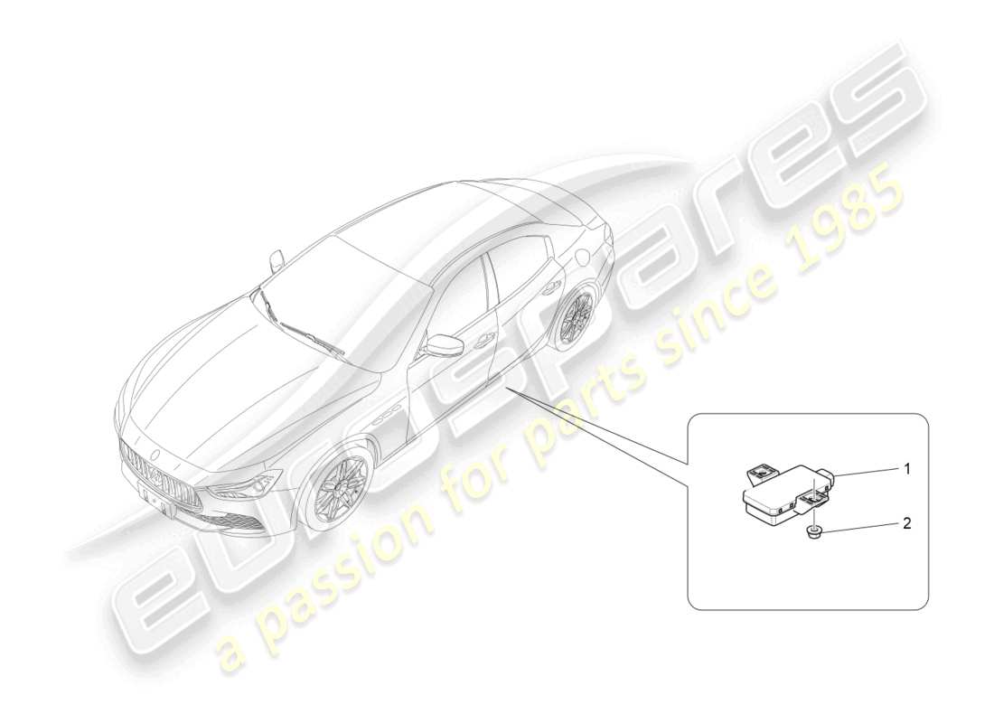 maserati ghibli (2018) diagrama de piezas del sistema de control de presión de neumáticos