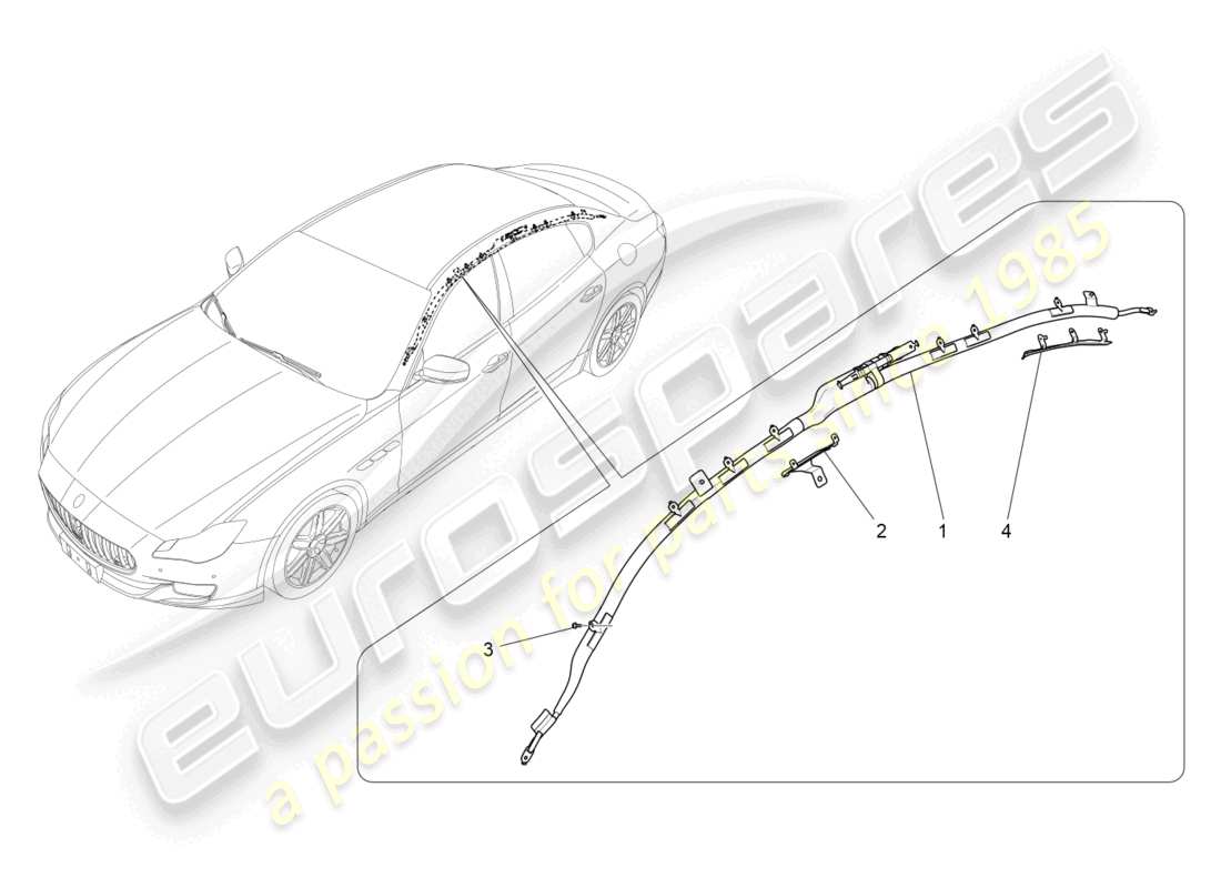 maserati quattroporte (2018) diagrama de piezas del sistema de bolsa de ventana