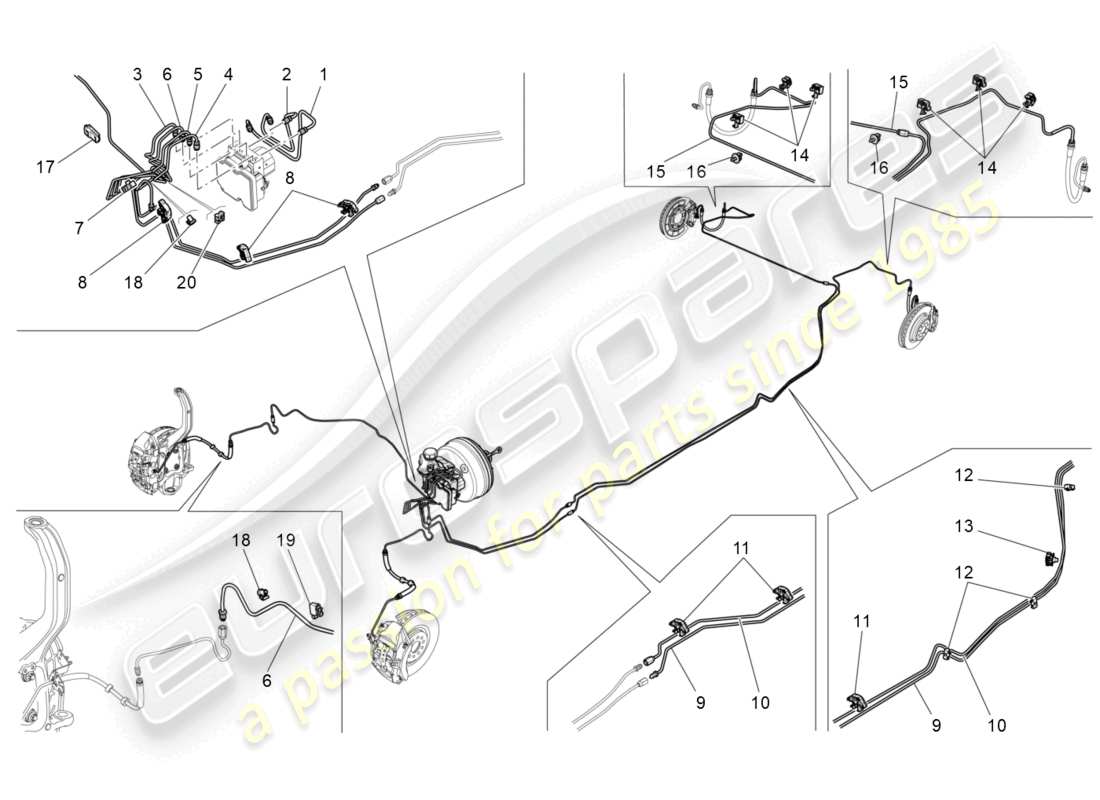 maserati ghibli (2014) líneas diagrama de piezas