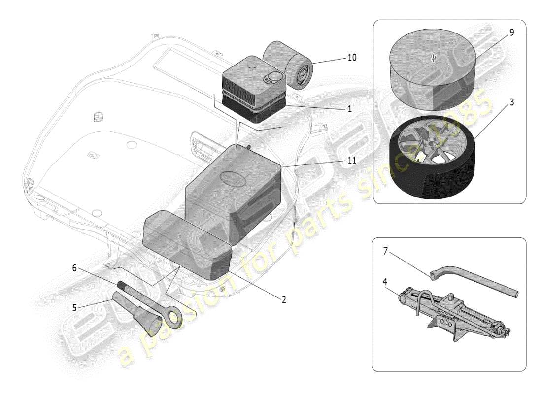 maserati mc20 (2024) estándar proporcionado diagrama de piezas