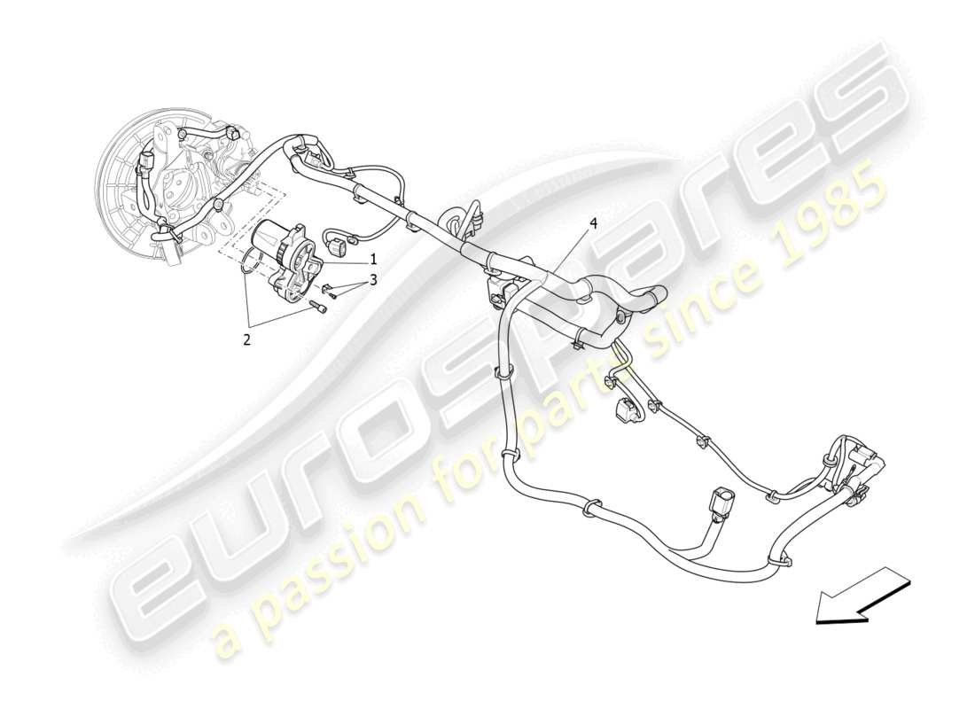 maserati levante modena (2022) diagrama de piezas del freno de estacionamiento