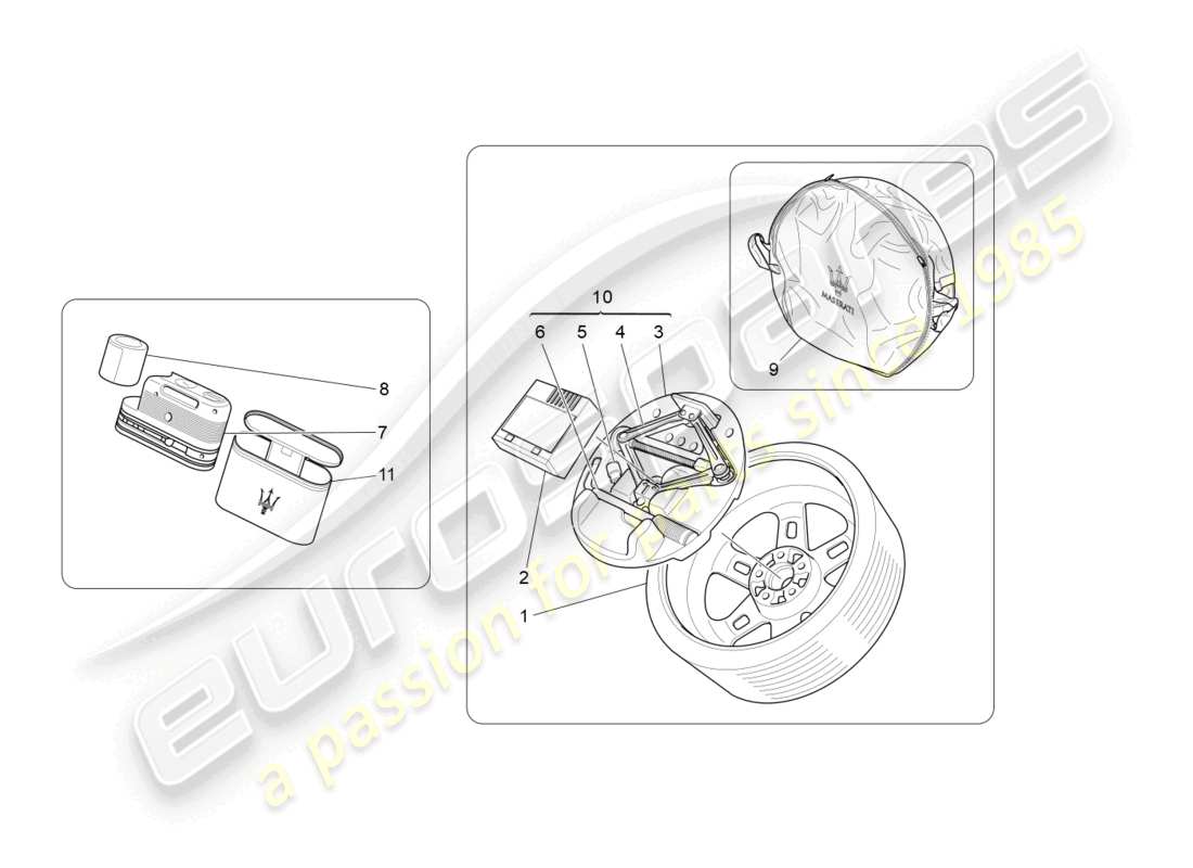maserati granturismo mc stradale (2011) diagrama de piezas estándar proporcionado