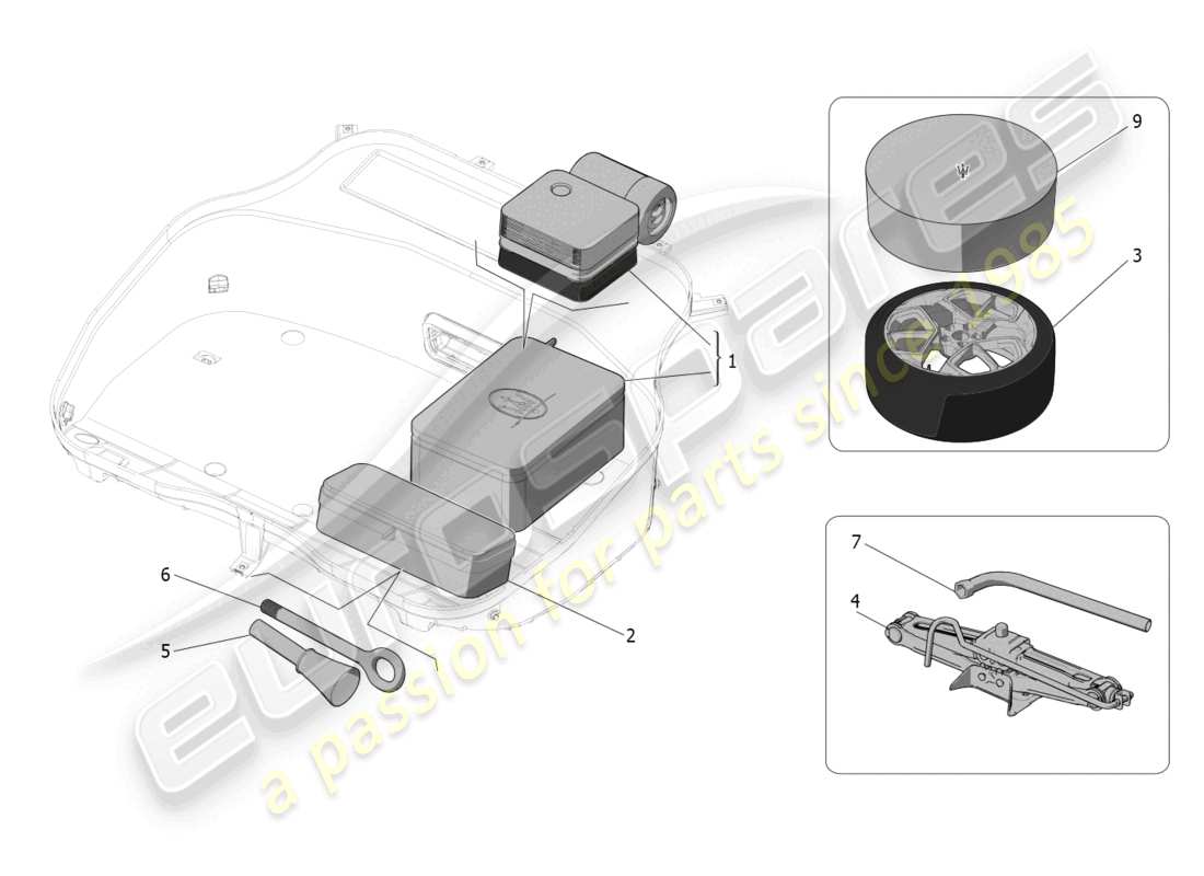 maserati mc20 (2022) diagrama de piezas estándar proporcionado